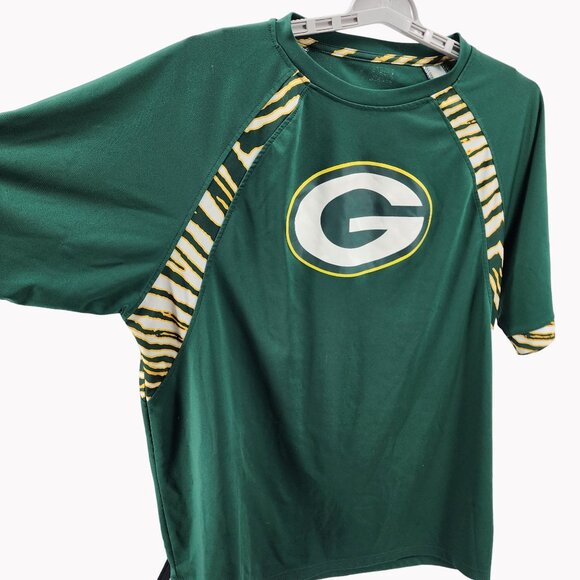 Green Bay Packers Mens XL T Shirt Zebra Stripes Graphic Tee NFL Fan Apparel - Picture 1 of 5